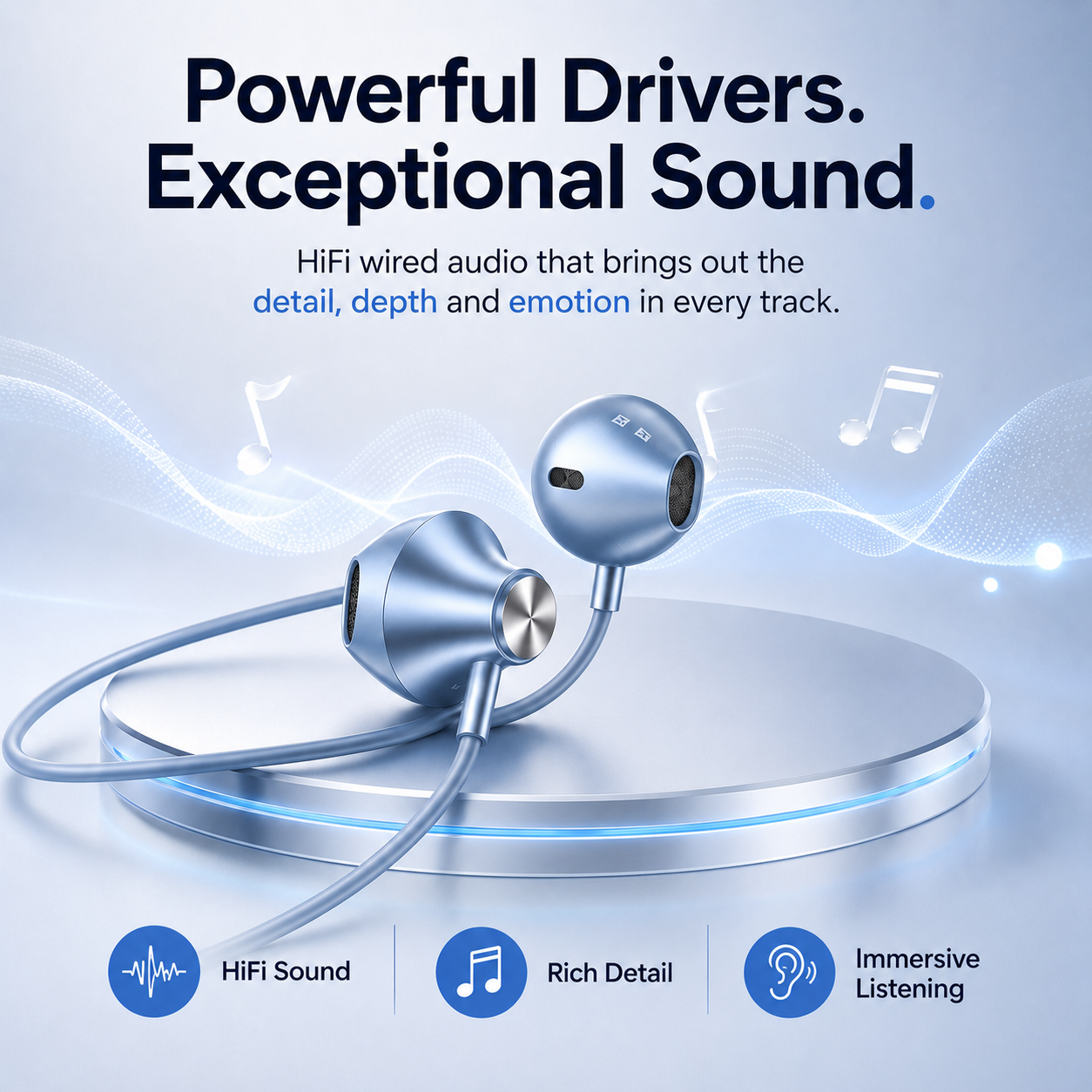 YRD™ V4 Earphones | USB-C & 3.5mm Aux